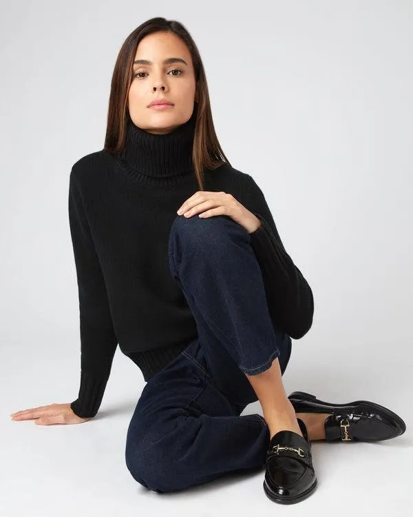 Women Women039s Chunky Turtle Neck Cashmere SweaterIn Black Black NPeal Turtle Necks