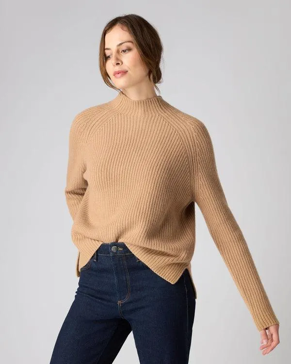 Women Women039s Fisherman Rib Funnel Cashmere SweaterIn Sahara Brown Sahara Brown NPeal Turtle Necks Women Women039s Fisherman Rib Funnel Cashmere SweaterIn Sahara Brown Sahara Brown NPeal Turtle Necks