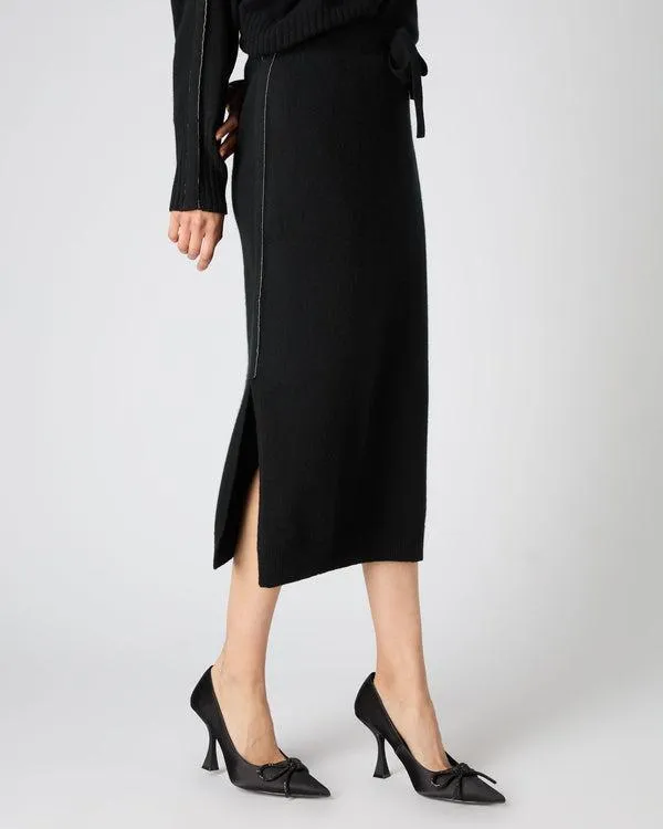 Women Women039s Metal Trim Cashmere SkirtIn Black Black NPeal Dresses and Skirts