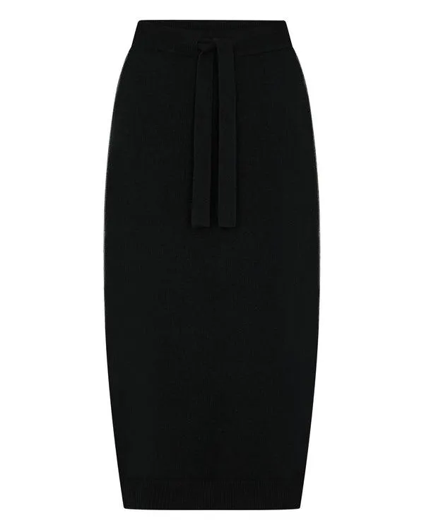 Women Women039s Metal Trim Cashmere SkirtIn Black Black NPeal Dresses and Skirts