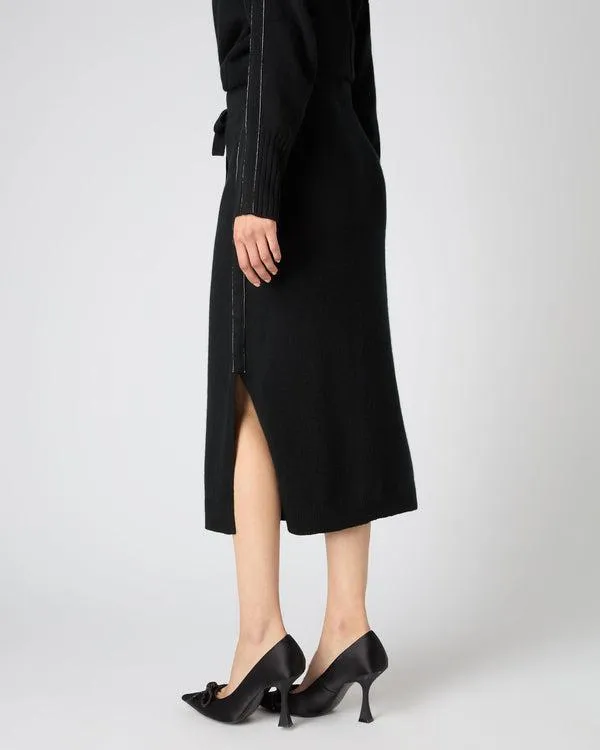 Women Women039s Metal Trim Cashmere SkirtIn Black Black NPeal Dresses and Skirts