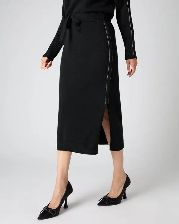 Women Women039s Metal Trim Cashmere SkirtIn Black Black NPeal Dresses and Skirts