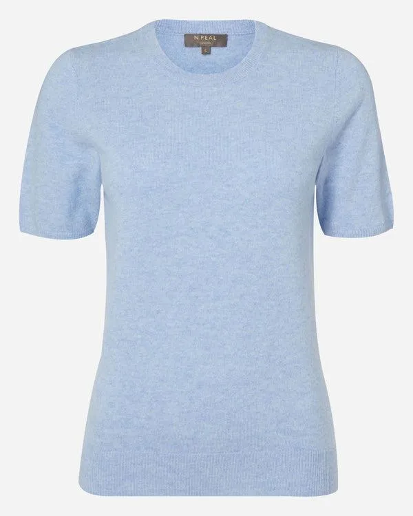 Women Women039s Round Neck Cashmere T ShirtIn Cornflower Blue Cornflower Blue NPeal Tops and Tshirts