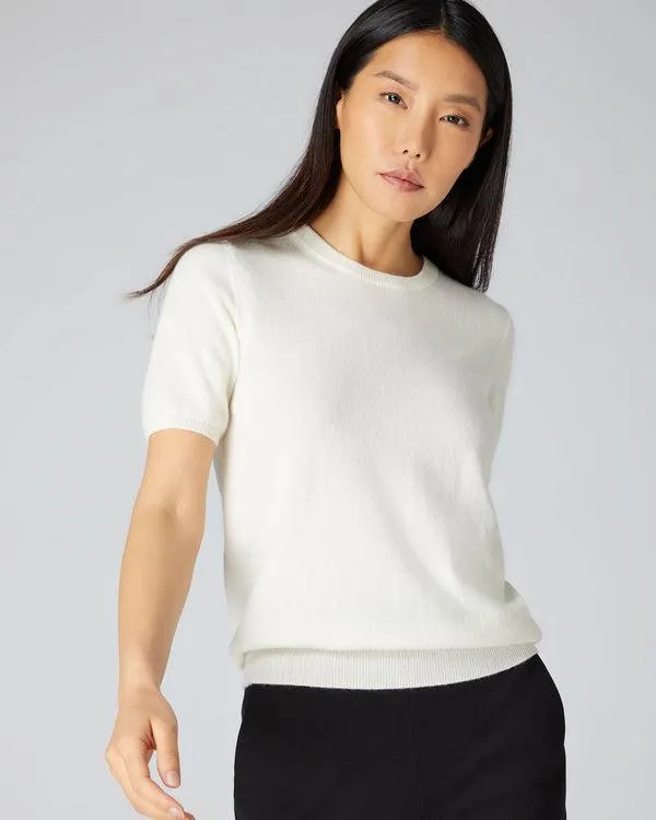 Women Women039s Round Neck Cashmere T ShirtIn New Ivory White New Ivory White NPeal Tops and Tshirts Women Women039s Round Neck Cashmere T ShirtIn New Ivory White New Ivory White NPeal Tops and Tshirts