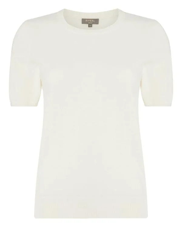 Women Women039s Round Neck Cashmere T ShirtIn New Ivory White New Ivory White NPeal Tops and Tshirts