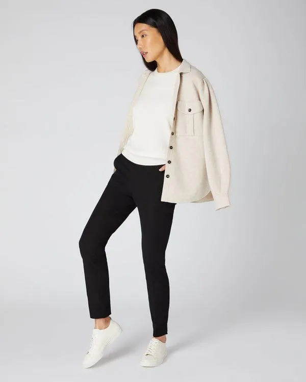 Women Women039s Round Neck Cashmere T ShirtIn New Ivory White New Ivory White NPeal Tops and Tshirts