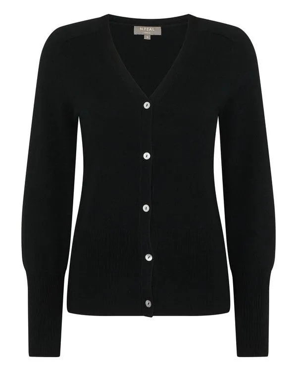 Women Women039s V Necked Cashmere CardiganIn Black Black NPeal Cardigans