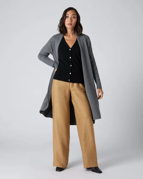 Women Women039s V Necked Cashmere CardiganIn Black Black NPeal Cardigans