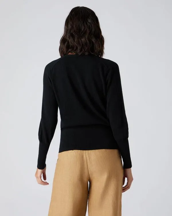 Women Women039s V Necked Cashmere CardiganIn Black Black NPeal Cardigans