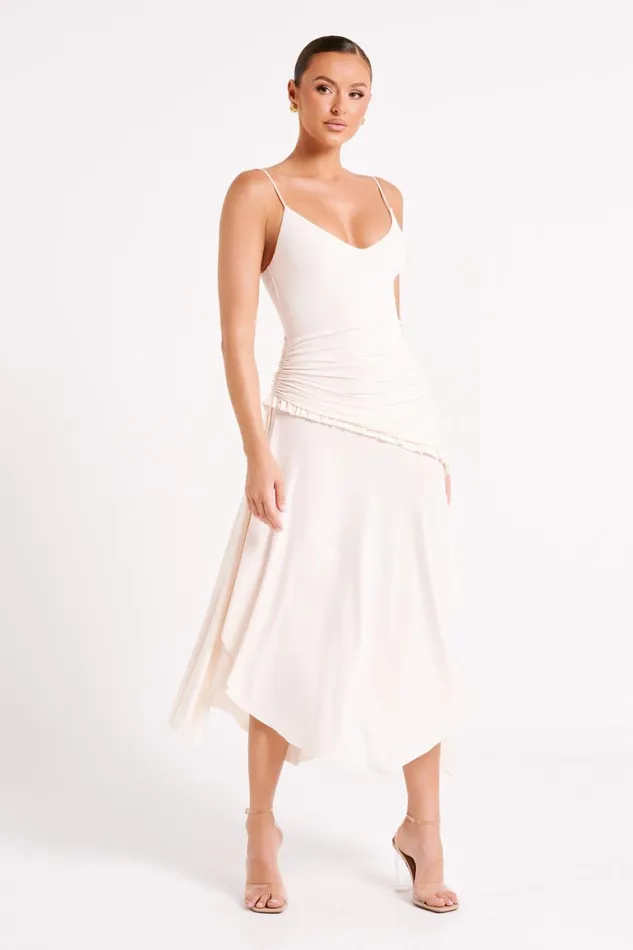 Women Yesenia Midi Dress 8211 Sand Sand Meshki Midi Dresses