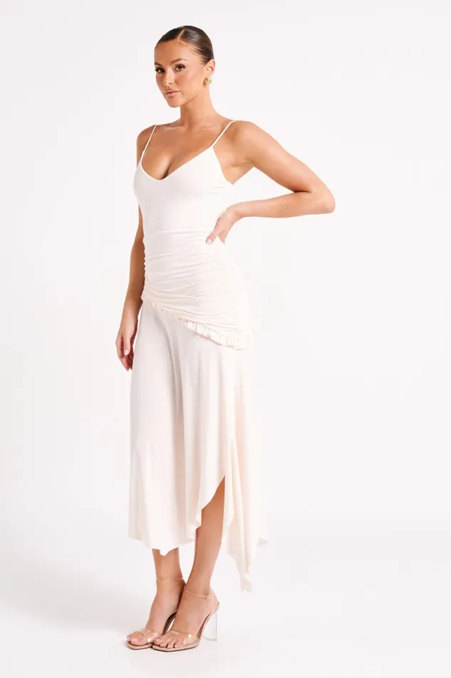 Women Yesenia Midi Dress 8211 Sand Sand Meshki Midi Dresses