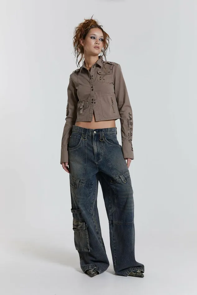 Women Zenith Double Layer Seam Colossus Baggy Jeans Blue Jaded London Jeans Women Zenith Double Layer Seam Colossus Baggy Jeans Blue Jaded London Jeans