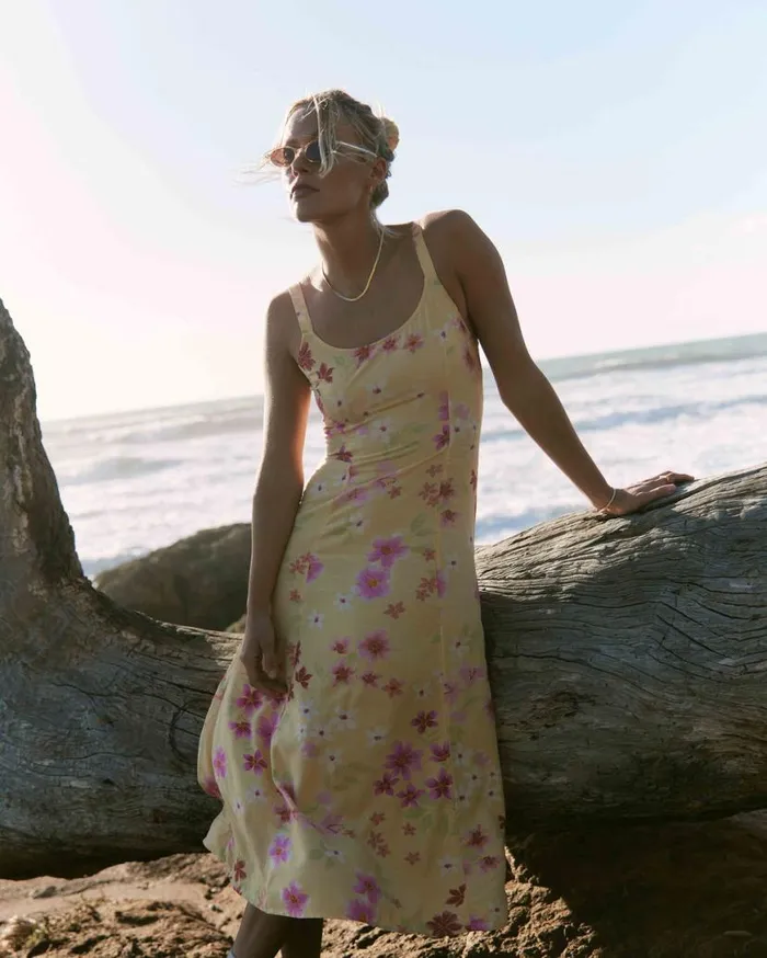 Womens 90039s Calling Midi Dress Pale Yellow Billabong Dresses
