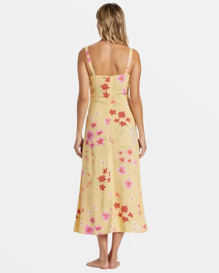 Womens 90039s Calling Midi Dress Pale Yellow Billabong Dresses Womens 90039s Calling Midi Dress Pale Yellow Billabong Dresses