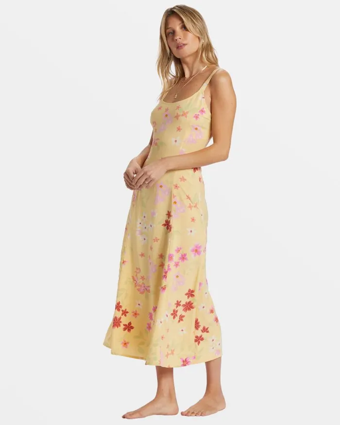 Womens 90039s Calling Midi Dress Pale Yellow Billabong Dresses Womens 90039s Calling Midi Dress Pale Yellow Billabong Dresses