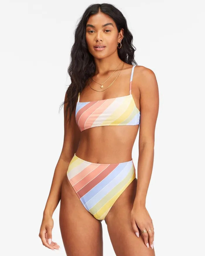 Womens Brighter Daze Square Ruched Bralette Bikini Top Multi Billabong Bikinis Womens Brighter Daze Square Ruched Bralette Bikini Top Multi Billabong Bikinis
