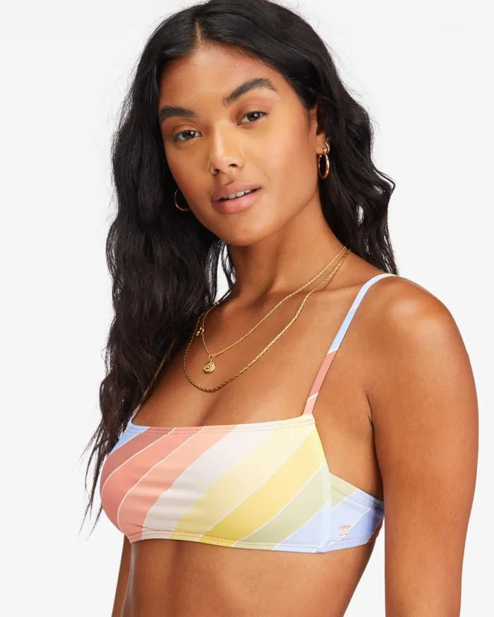 Womens Brighter Daze Square Ruched Bralette Bikini Top Multi Billabong Bikinis Womens Brighter Daze Square Ruched Bralette Bikini Top Multi Billabong Bikinis