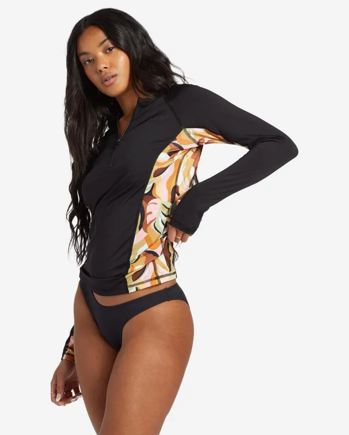 Womens Core Long Sleeve 12 Zip Surf Tee Black Billabong Rashguards and Bodysuits Womens Core Long Sleeve 12 Zip Surf Tee Black Billabong Rashguards and Bodysuits