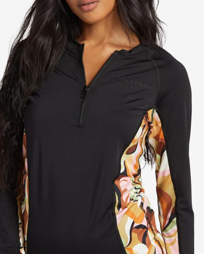 Womens Core Long Sleeve 12 Zip Surf Tee Black Billabong Rashguards and Bodysuits Womens Core Long Sleeve 12 Zip Surf Tee Black Billabong Rashguards and Bodysuits
