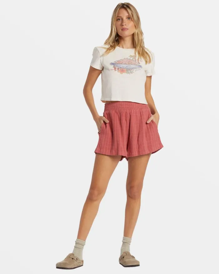 Womens In The Waves Short Red Clay Billabong Shorts Womens In The Waves Short Red Clay Billabong Shorts