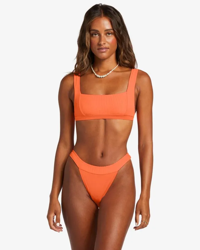 Womens Lined Up Tank Bikini Top Poppin Peach Billabong Bikini Tops Womens Lined Up Tank Bikini Top Poppin Peach Billabong Bikini Tops