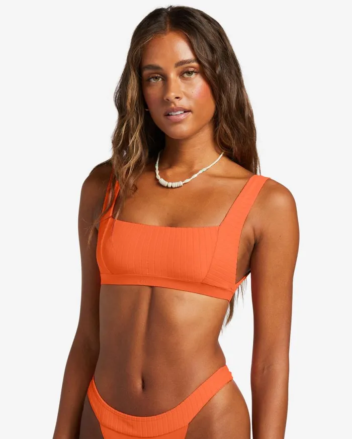 Womens Lined Up Tank Bikini Top Poppin Peach Billabong Bikini Tops Womens Lined Up Tank Bikini Top Poppin Peach Billabong Bikini Tops