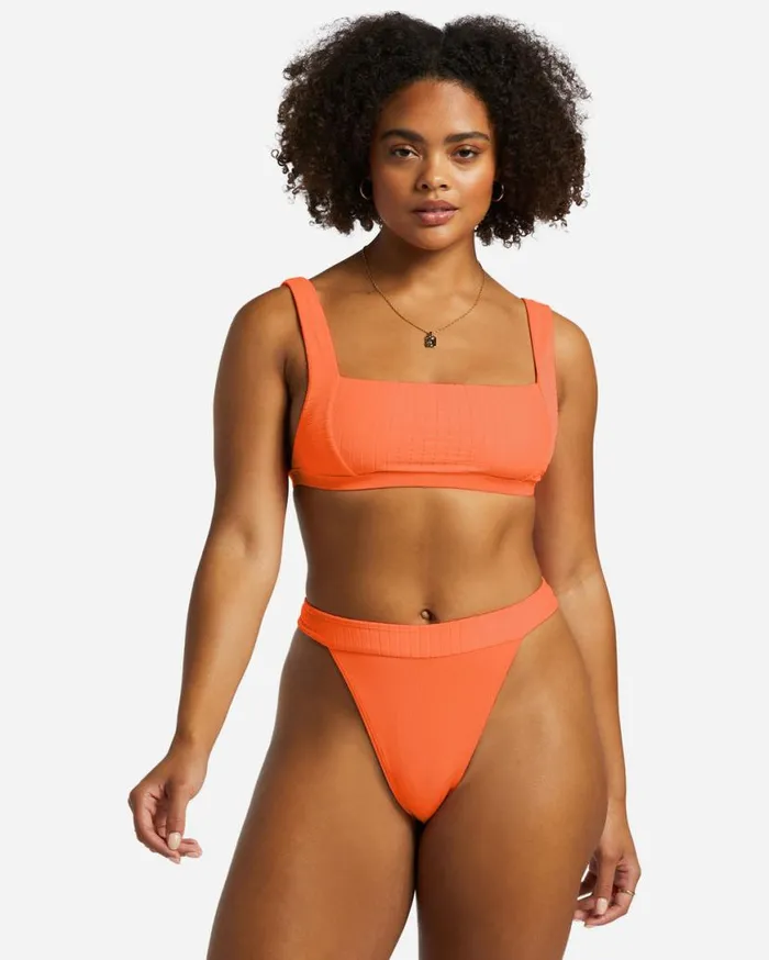 Womens Lined Up Tank Bikini Top Poppin Peach Billabong Bikini Tops Womens Lined Up Tank Bikini Top Poppin Peach Billabong Bikini Tops