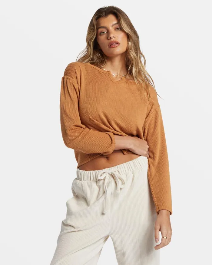 Womens Mai Tai Knit Top Sandalwood Billabong Tops