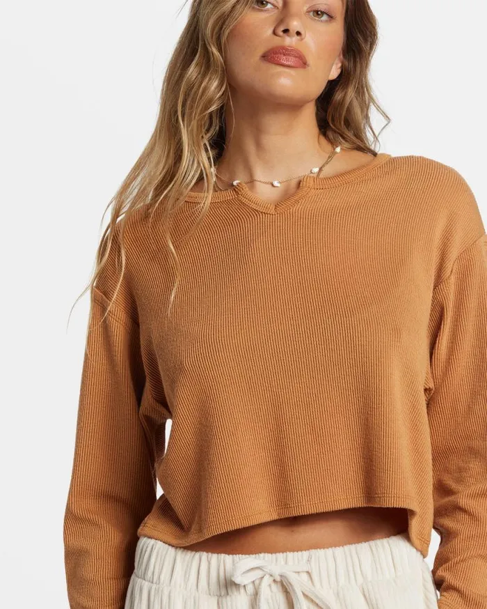 Womens Mai Tai Knit Top Sandalwood Billabong Tops