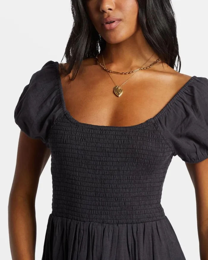 Womens Midnight Sky Midi Dress Black Sands Billabong Dresses