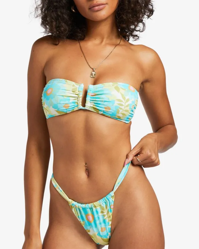 Womens Summer Sky Ruched Hike Skimpy Bikini Bottoms Multi Billabong Bikini Bottoms