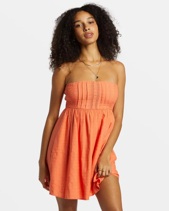 Womens Summers End Mini Dress Sweet Papaya Billabong Dresses Womens Summers End Mini Dress Sweet Papaya Billabong Dresses