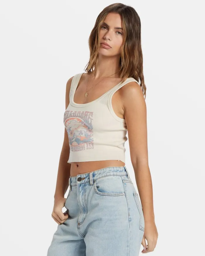 Womens What A Trip TShirt White Cap Billabong Tops Womens What A Trip TShirt White Cap Billabong Tops