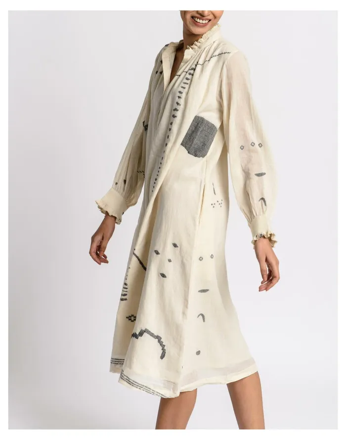 World Of Crow Abstract Flared Dress Off White Women Madewell Dresses World Of Crow Abstract Flared Dress Off White Women Madewell Dresses