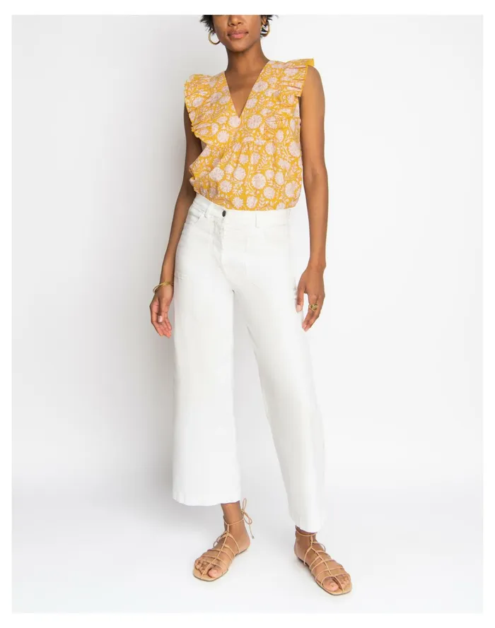 WVN Jaya Top Yellow Multi Women Madewell Tops and Shirts