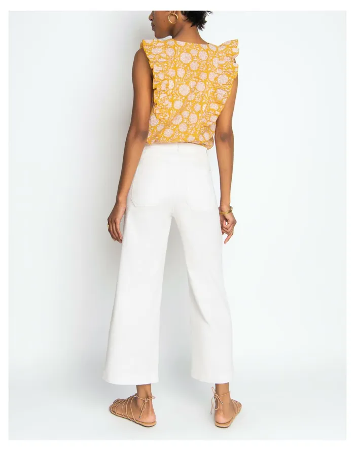 WVN Jaya Top Yellow Multi Women Madewell Tops and Shirts