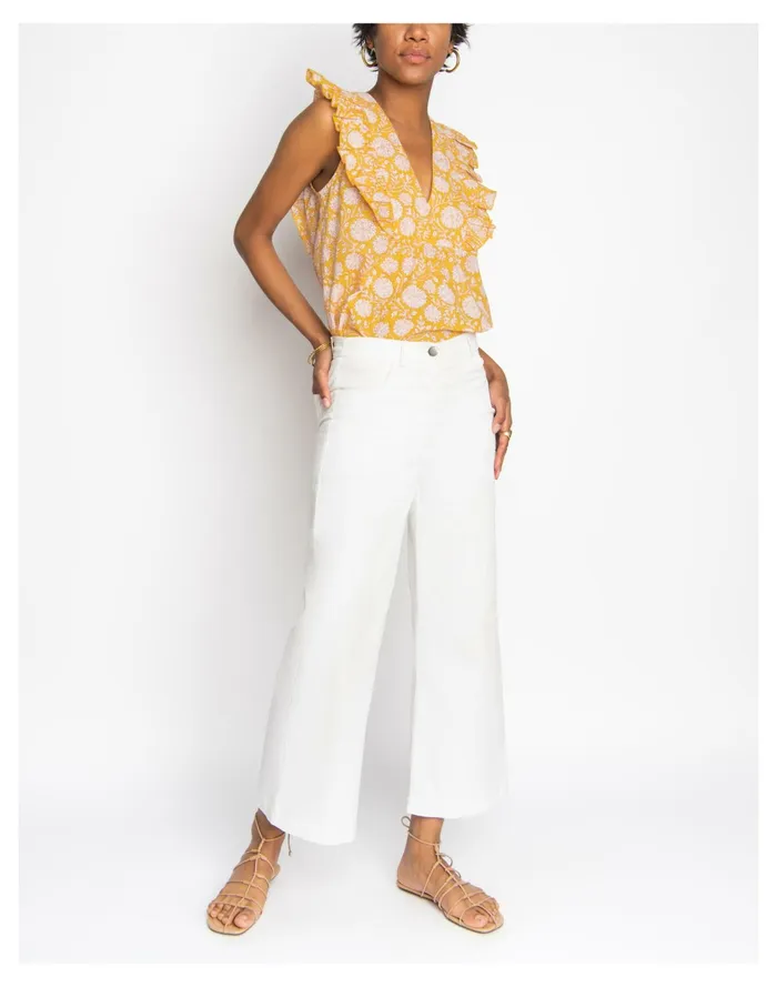 WVN Jaya Top Yellow Multi Women Madewell Tops and Shirts