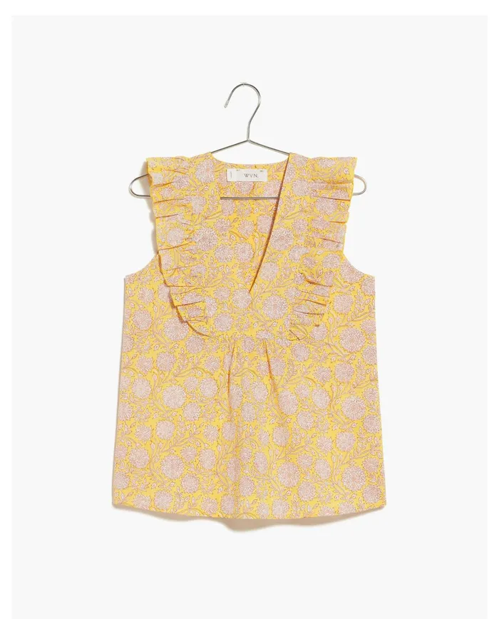 WVN Jaya Top Yellow Multi Women Madewell Tops and Shirts