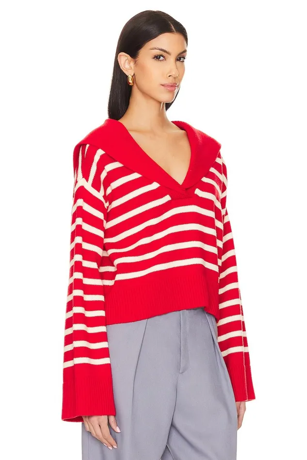X Anja Dujakovi Niam Striped Sweater Ivory and Red Women Lovers Friends Sweaters and Knits X Anja Dujakovi Niam Striped Sweater Ivory and Red Women Lovers Friends Sweaters and Knits