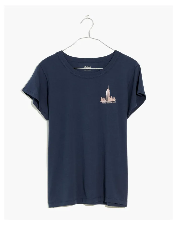 X Made Some Souvenirs Embroidered Perfect Vintage Tee New York Women Madewell Tees