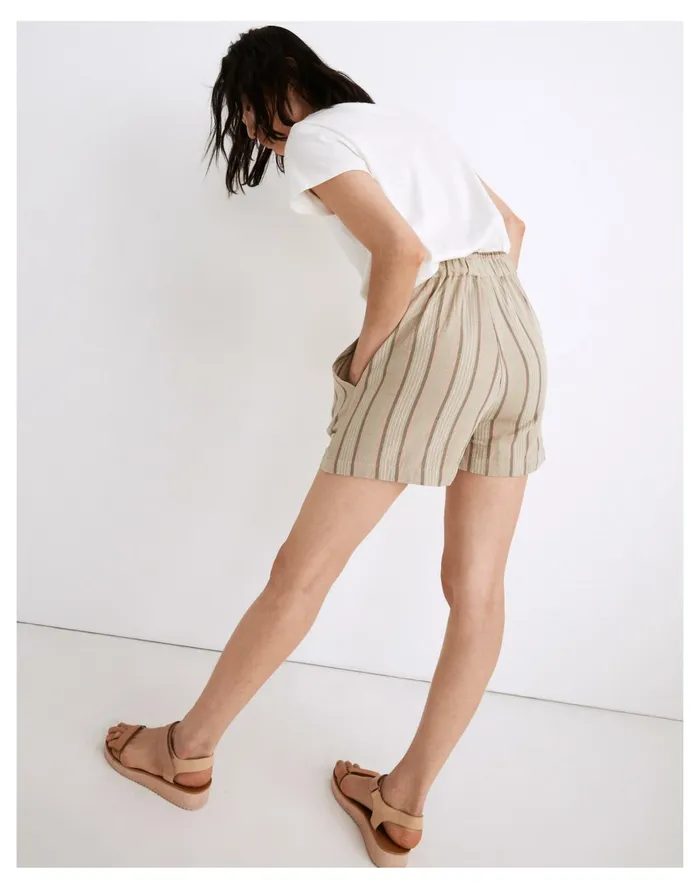 X Oddbird Striped Linen Cotton Lounge Pull On Shorts Neutral Women Madewell Pajamas X Oddbird Striped Linen Cotton Lounge Pull On Shorts Neutral Women Madewell Pajamas