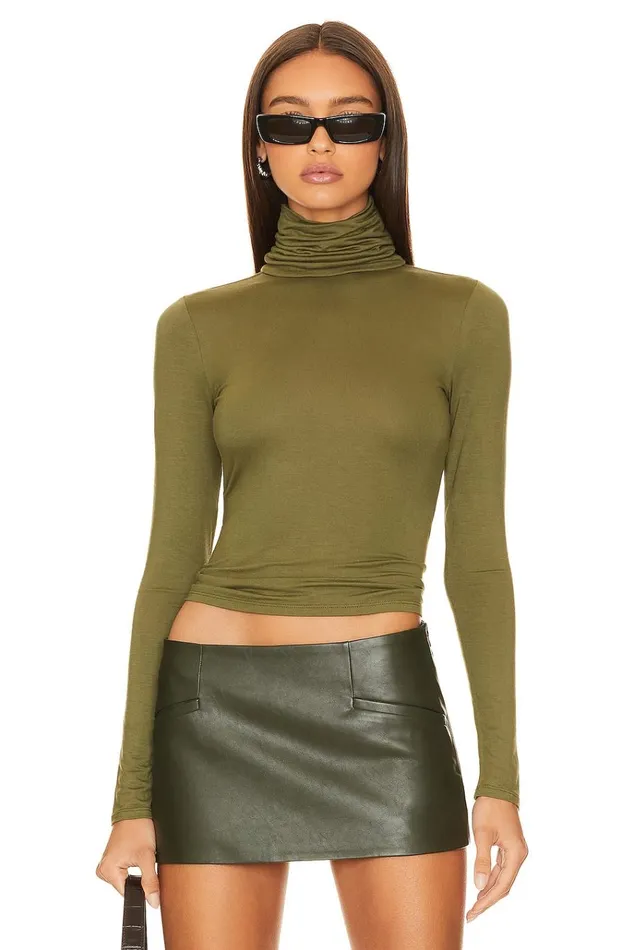 X Rachel Katie Turtleneck Dark Green Women Lovers Friends Tops