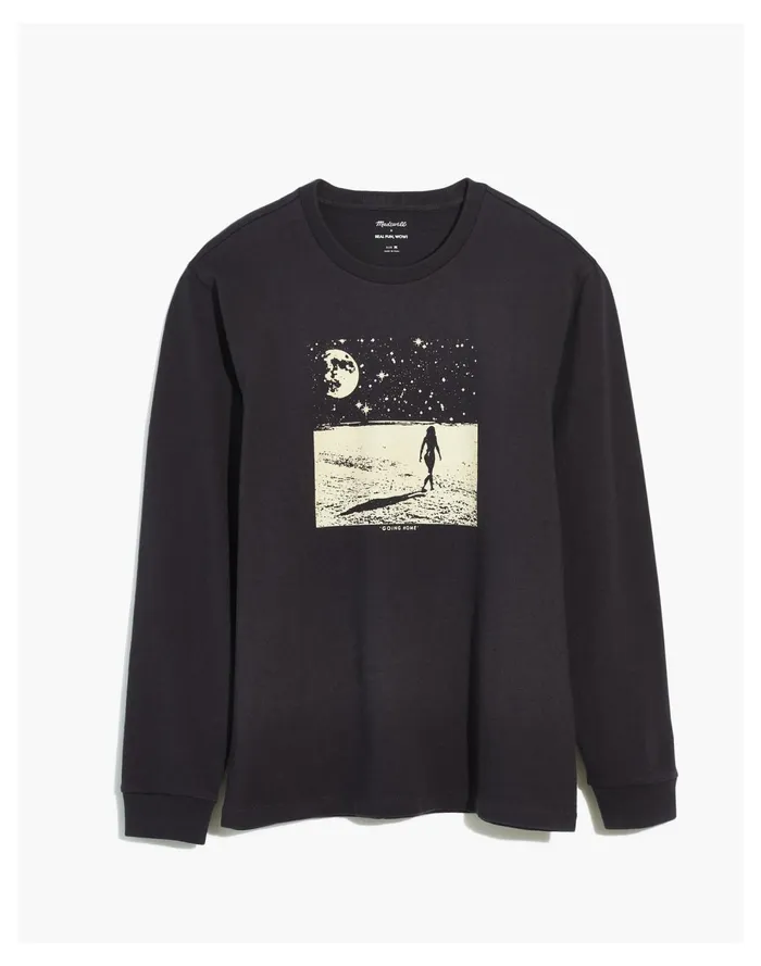 X Real Fun Wow Going Home Crewneck Tee Black Coal Men Madewell Tees