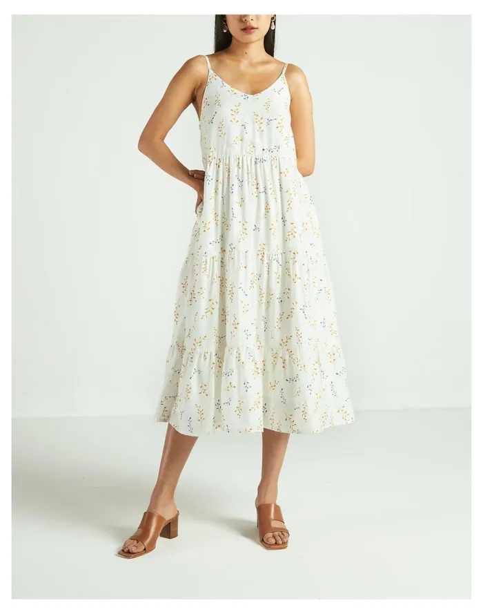 X Reistor Tiered Midi Dress Ivory White Women Madewell Dresses