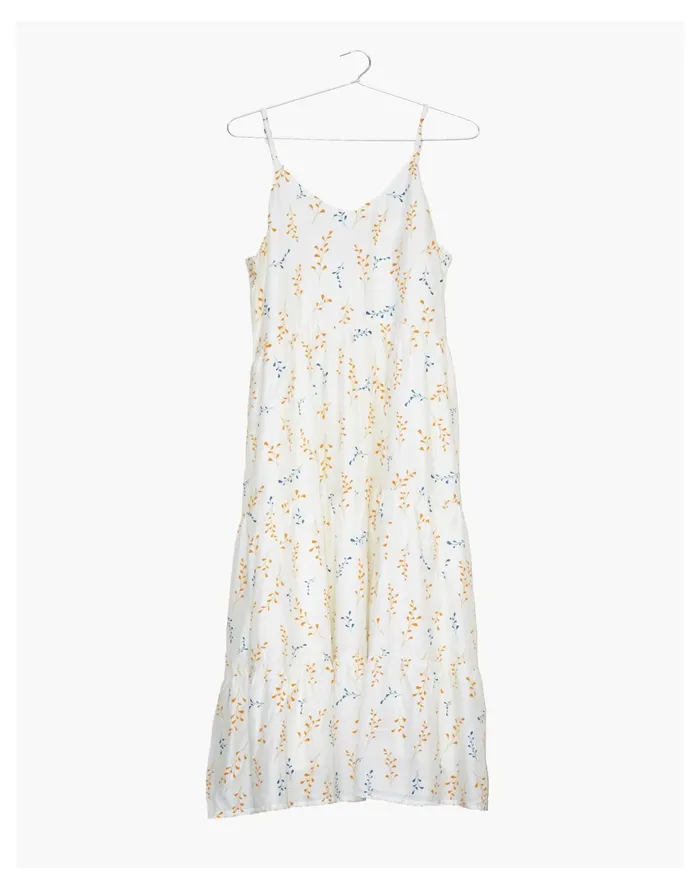 X Reistor Tiered Midi Dress Ivory White Women Madewell Dresses X Reistor Tiered Midi Dress Ivory White Women Madewell Dresses