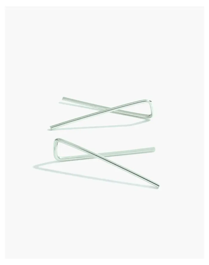 YEAR 901 Sterling Silver Crisscross Earrings Silver Women Madewell Earrings
