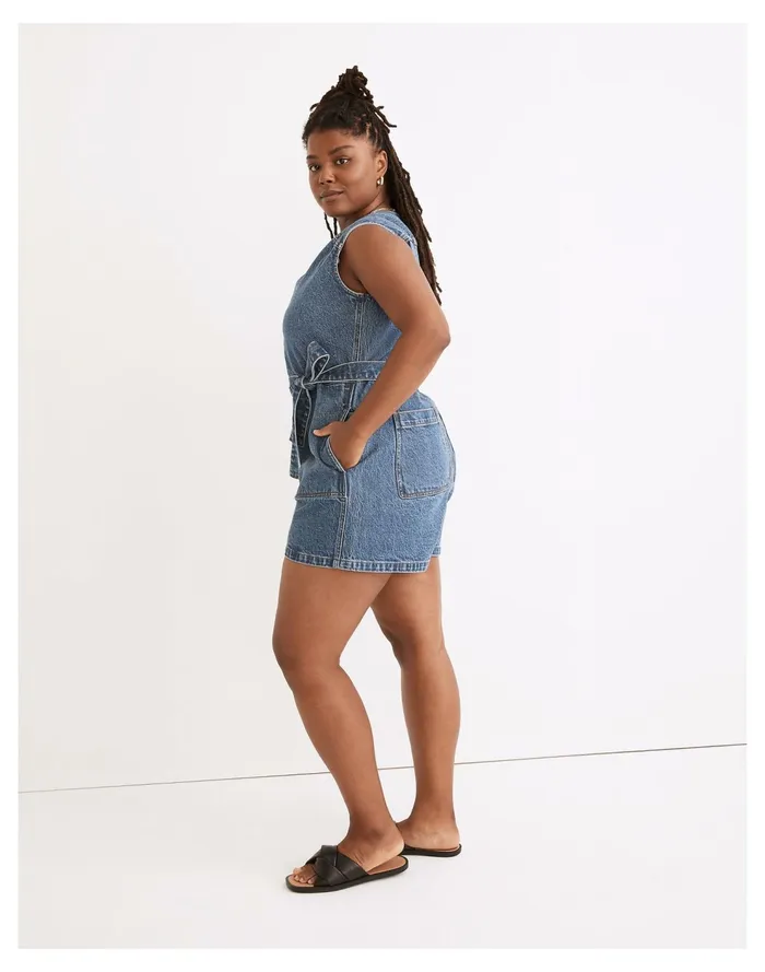 Zip Front Romper Neville Wash Women Madewell Jumpsuits and Overalls Zip Front Romper Neville Wash Women Madewell Jumpsuits and Overalls